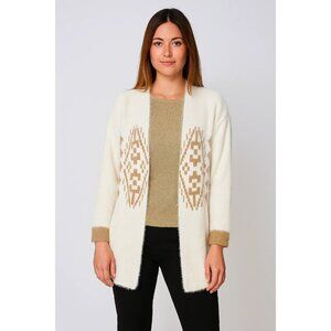 Love Stitch Merrilees Swimwear Lurex Detail Mohair Cardigan Ivory Medium NWT